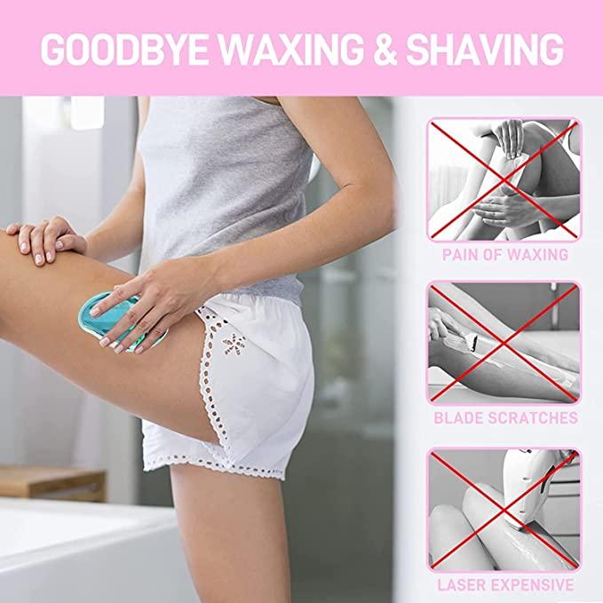 Crystal Hair Eraser Stone, Painless Magic Crystal Hair Remover for Women Men, Hair Removal Eraser Exfoliator Tool for Arms Legs Back Bikini Body Any Part (Multicolor)